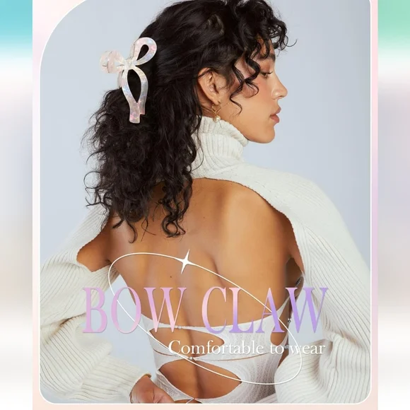 Elegant Light Yellow Iridescent Hair Claw Clip - Picture 5 of 8